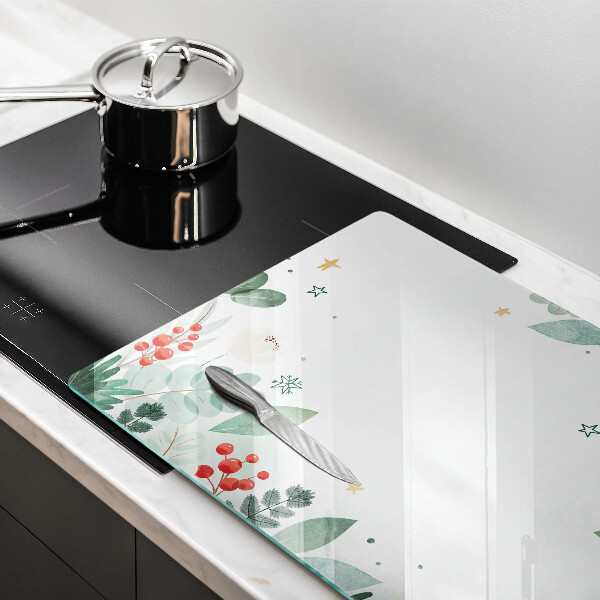 Tagliere in vetro temperato Foglie ad acquerello