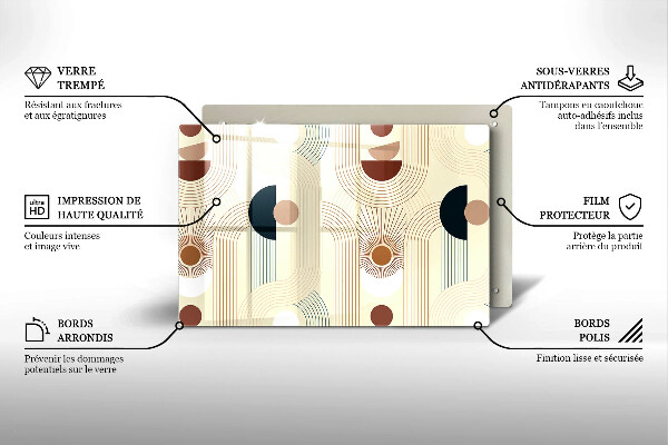 Tagliere in vetro temperato Forme geometriche boho