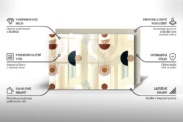 Tagliere in vetro temperato Forme geometriche boho