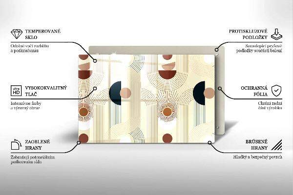 Tagliere in vetro temperato Forme geometriche boho