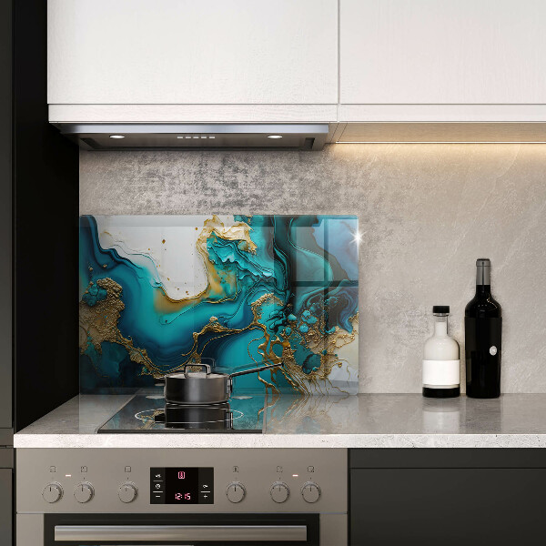 Tagliere in vetro Astrazione turchese