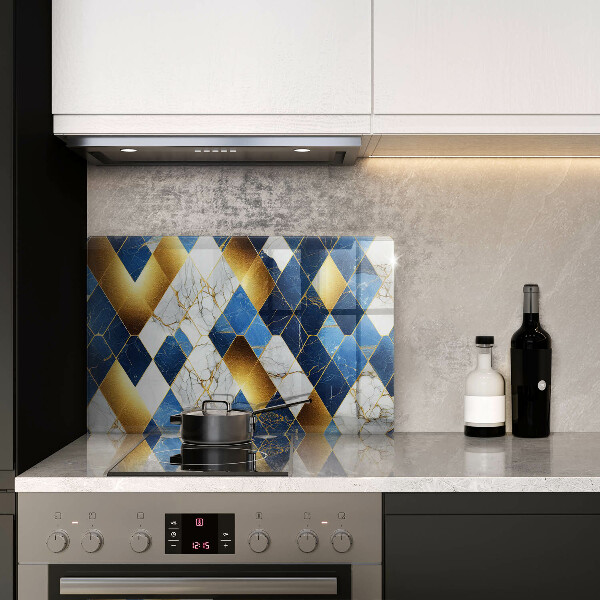 Tagliere in vetro Rombi di marmo dorato