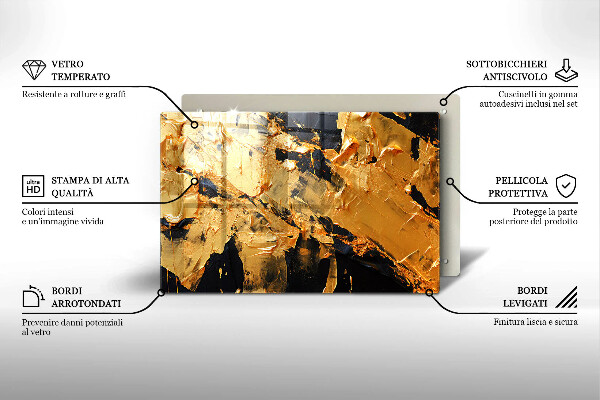 Tagliere in vetro Texture di vernice elegante