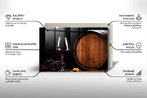 Tagliere in vetro Bicchiere da vino a botte