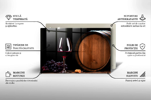 Tagliere in vetro Bicchiere da vino a botte