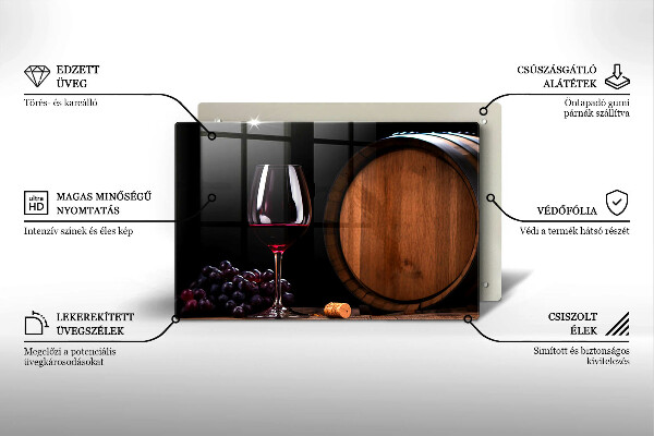 Tagliere in vetro Bicchiere da vino a botte