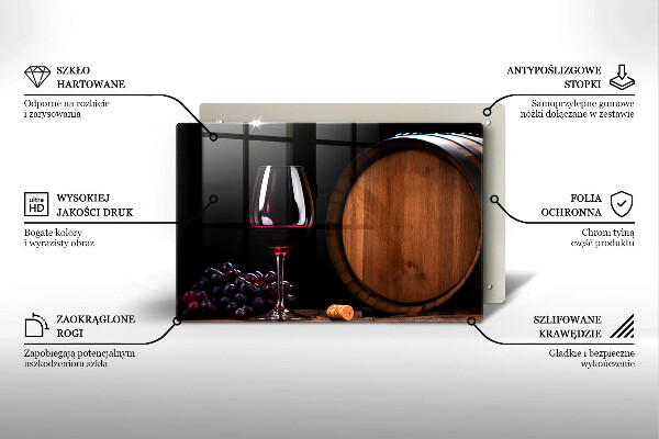 Tagliere in vetro Bicchiere da vino a botte