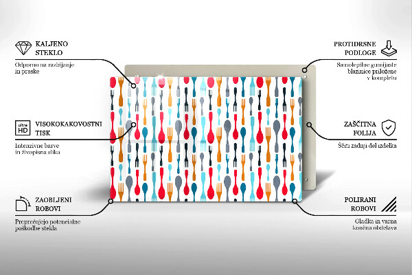Tagliere in vetro Illustrazione del cucchiaio