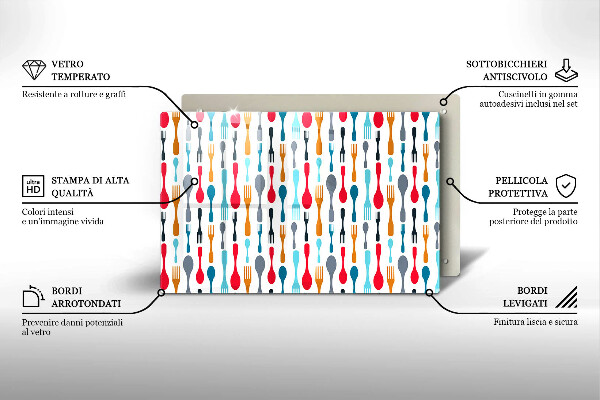 Tagliere in vetro Illustrazione del cucchiaio