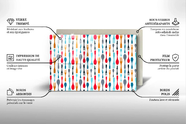 Tagliere in vetro Illustrazione del cucchiaio