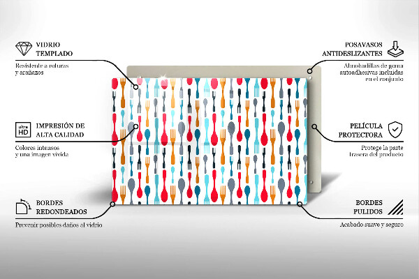 Tagliere in vetro Illustrazione del cucchiaio