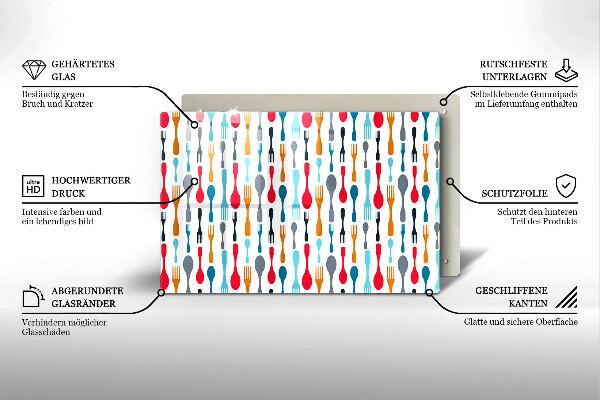 Tagliere in vetro Illustrazione del cucchiaio