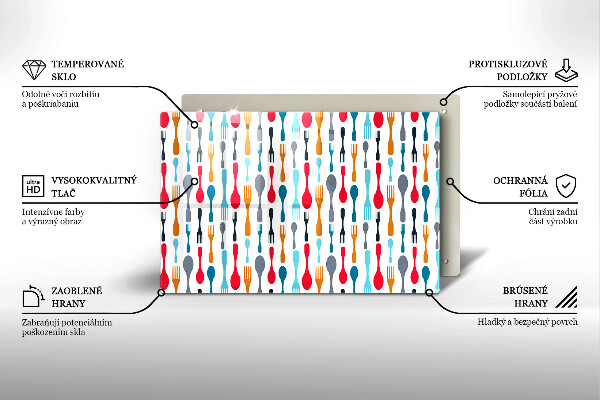 Tagliere in vetro Illustrazione del cucchiaio
