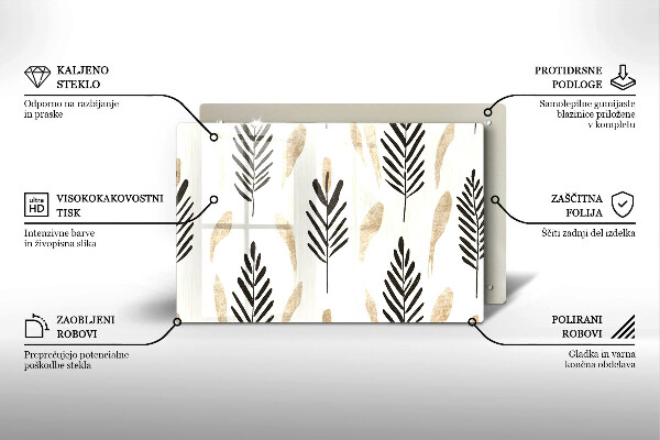 Tagliere in vetro Piante bohémien