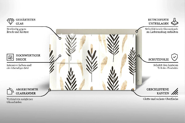 Tagliere in vetro Piante bohémien