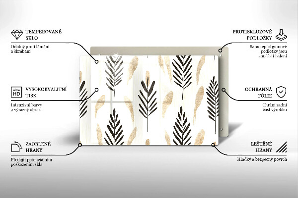 Tagliere in vetro Piante bohémien