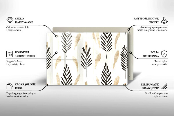 Tagliere in vetro Piante bohémien