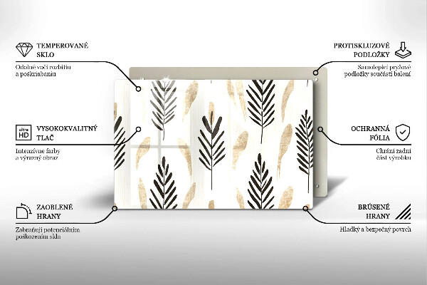 Tagliere in vetro Piante bohémien