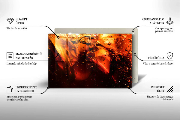 Tagliere in vetro Bevanda alla cola con ghiaccio