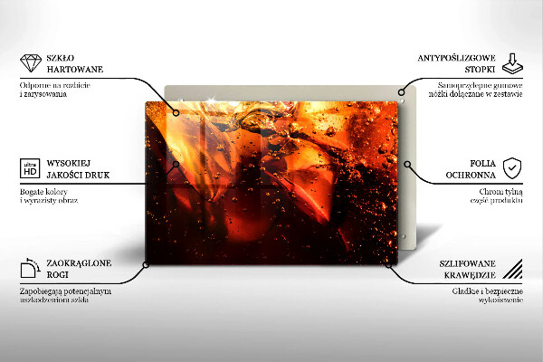Tagliere in vetro Bevanda alla cola con ghiaccio