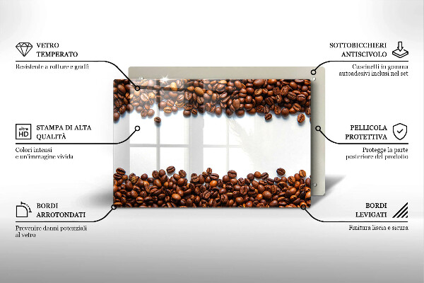 Tagliere in vetro Chicchi di caffè
