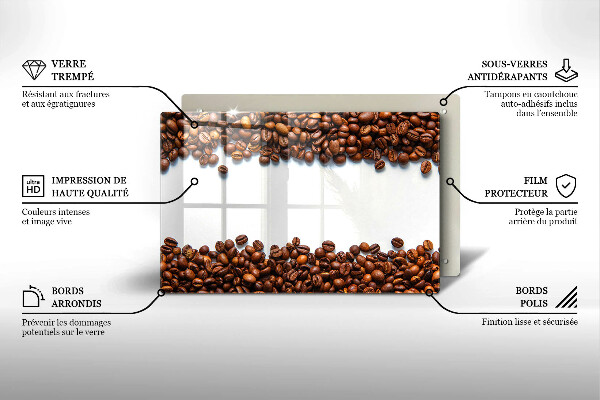 Tagliere in vetro Chicchi di caffè