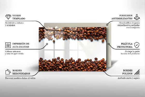 Tagliere in vetro Chicchi di caffè