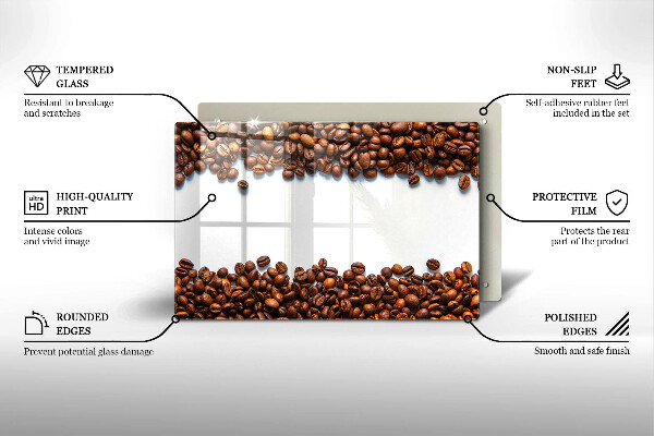 Tagliere in vetro Chicchi di caffè