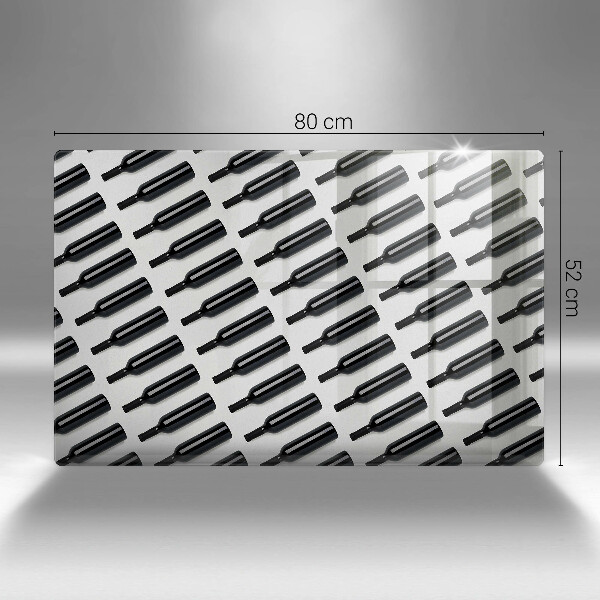 Tagliere in vetro Bottiglie di vino nere