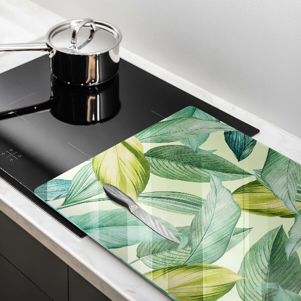 Tagliere in vetro Foglie tropicali verdi