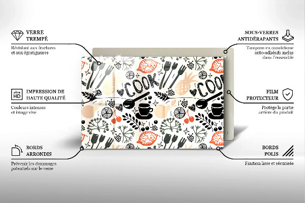 Tagliere in vetro Motivo della cucina dei cartoni animati