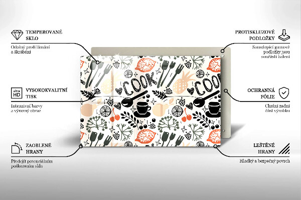 Tagliere in vetro Motivo della cucina dei cartoni animati