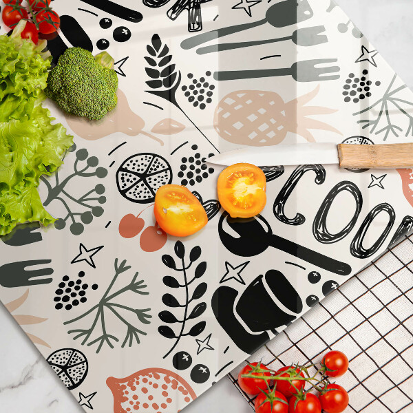 Tagliere in vetro Motivo della cucina dei cartoni animati