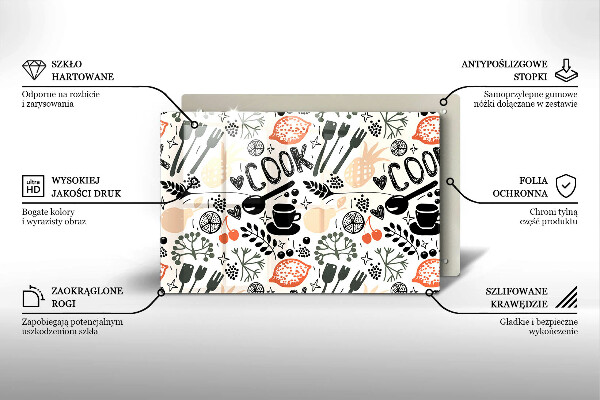 Tagliere in vetro Motivo della cucina dei cartoni animati