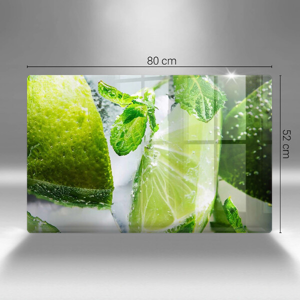 Tagliere in vetro Acqua con lime e ghiaccio