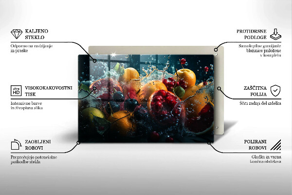 Tagliere in vetro Frutta in acqua