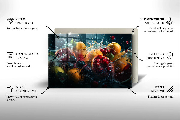 Tagliere in vetro Frutta in acqua