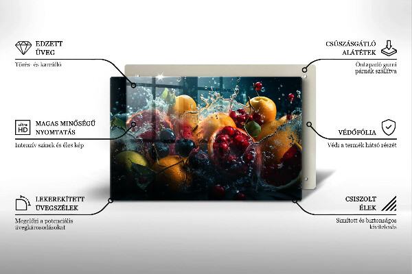 Tagliere in vetro Frutta in acqua