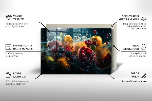 Tagliere in vetro Frutta in acqua