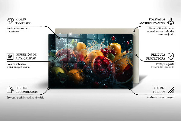 Tagliere in vetro Frutta in acqua