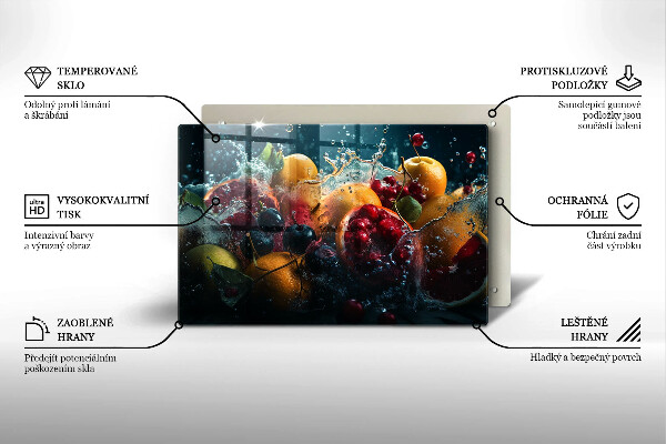 Tagliere in vetro Frutta in acqua