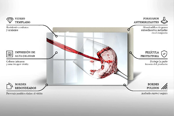 Tagliere in vetro Vino rosso