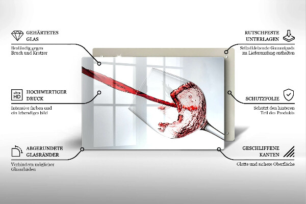 Tagliere in vetro Vino rosso