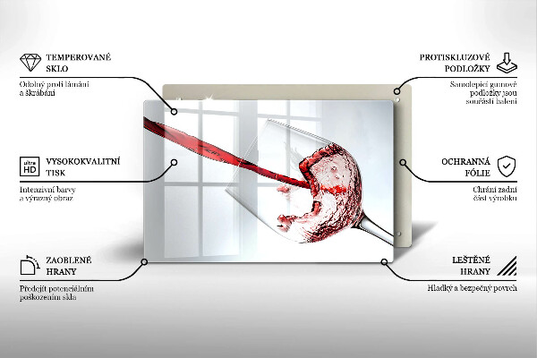 Tagliere in vetro Vino rosso