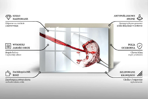 Tagliere in vetro Vino rosso