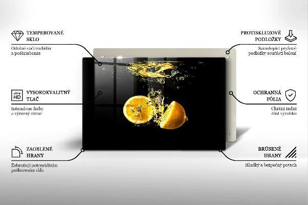 Tagliere in vetro temperato Succoso frutto di limone