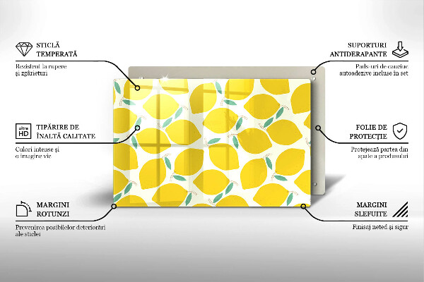 Tagliere in vetro Limoni dei cartoni animati