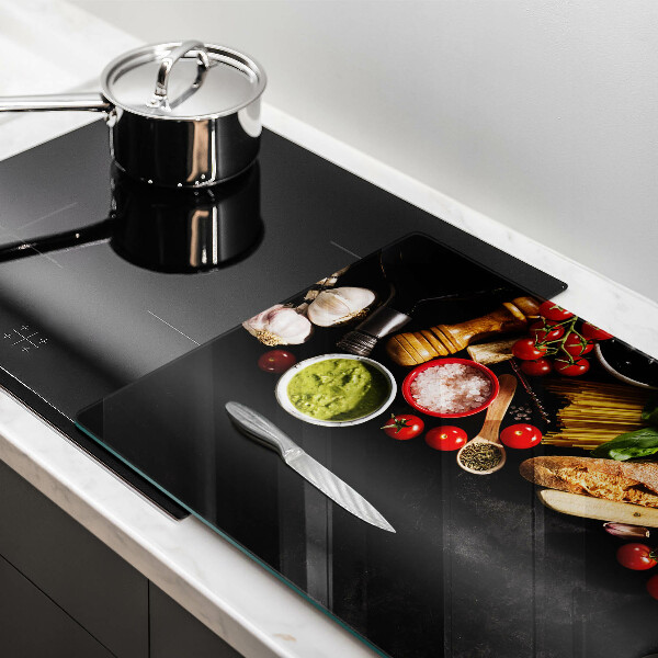 Tagliere in vetro Ingredienti e spezie italiani