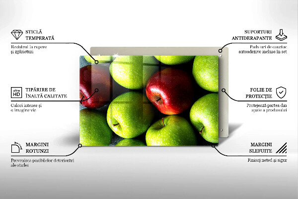 Tagliere in vetro Mele succose