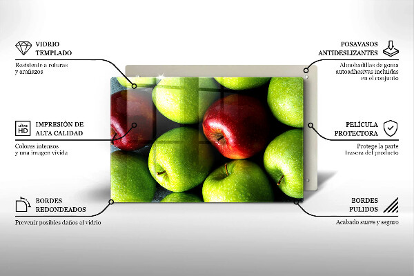 Tagliere in vetro Mele succose